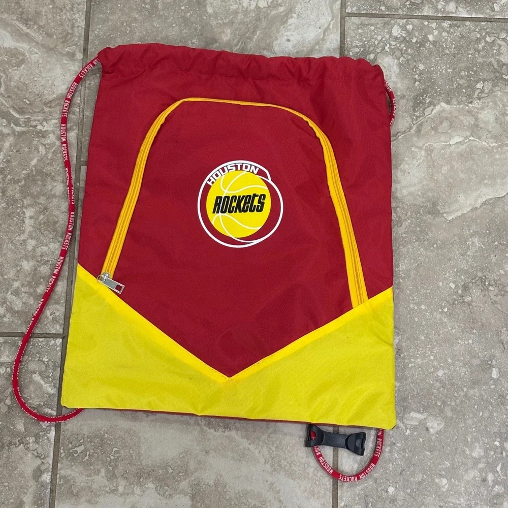 Houston Rockets FOCO Drawstring‎ Cinch Backpack Red Yellow NBA Gym Bag